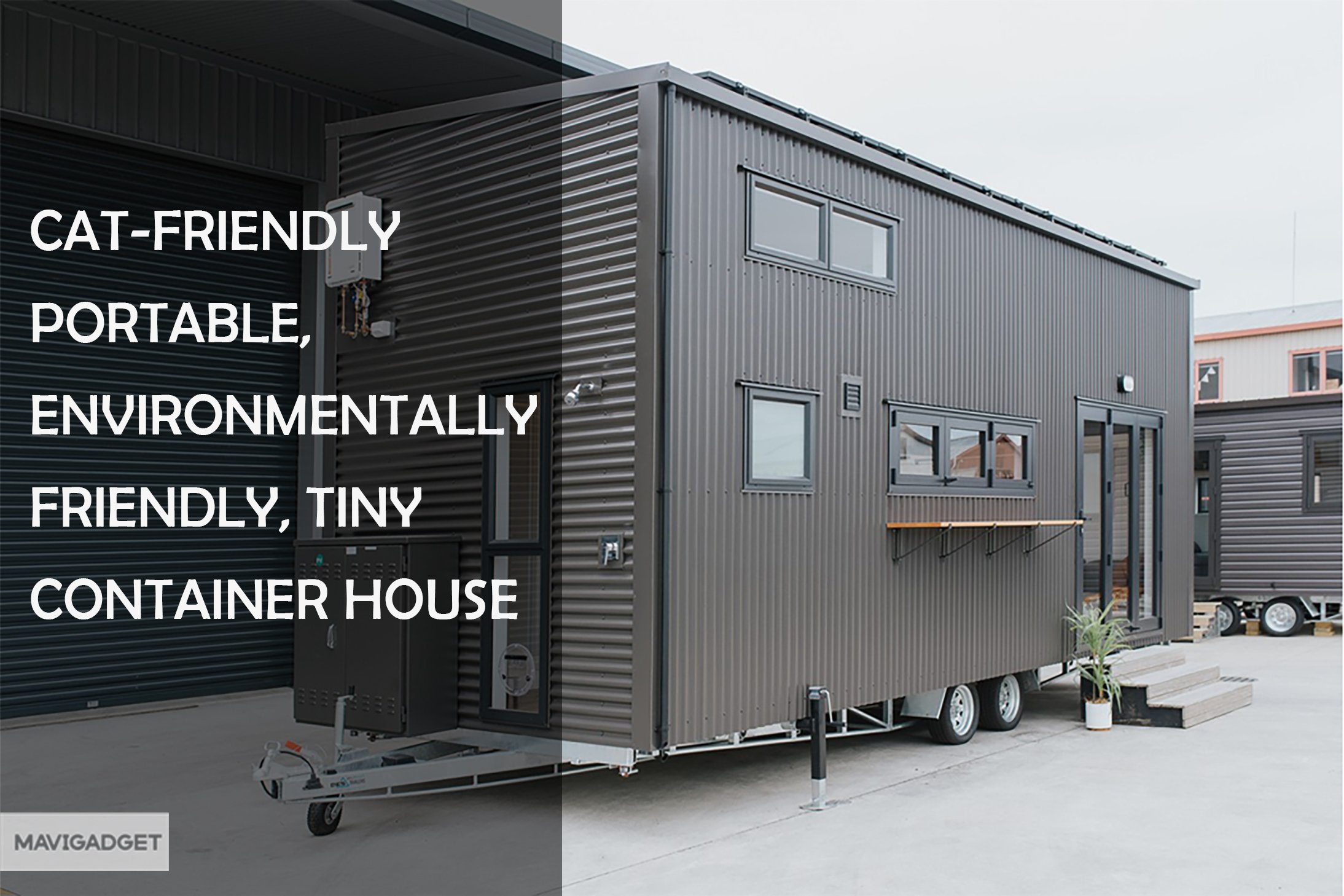 CAT-FRIENDLY PORTABLE, ENVIRONMENTALLY FRIENDLY, TINY CONTAINER HOUSE