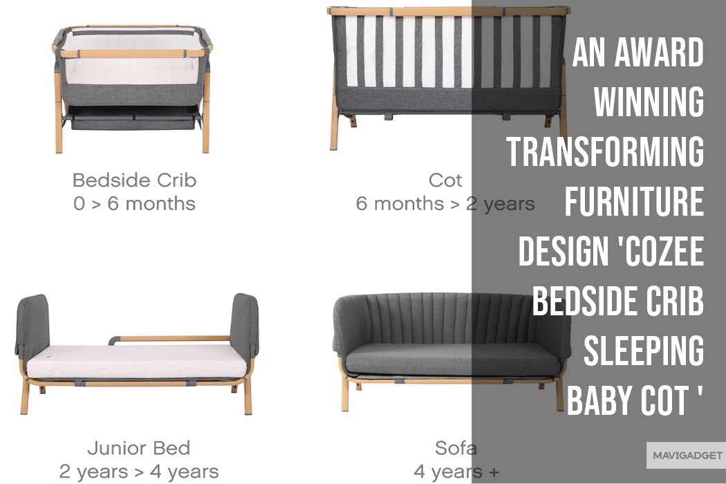 An Award-Winning Transforming Furniture Design ‘CoZee Bedside Crib Sleeping Baby Cot ‘