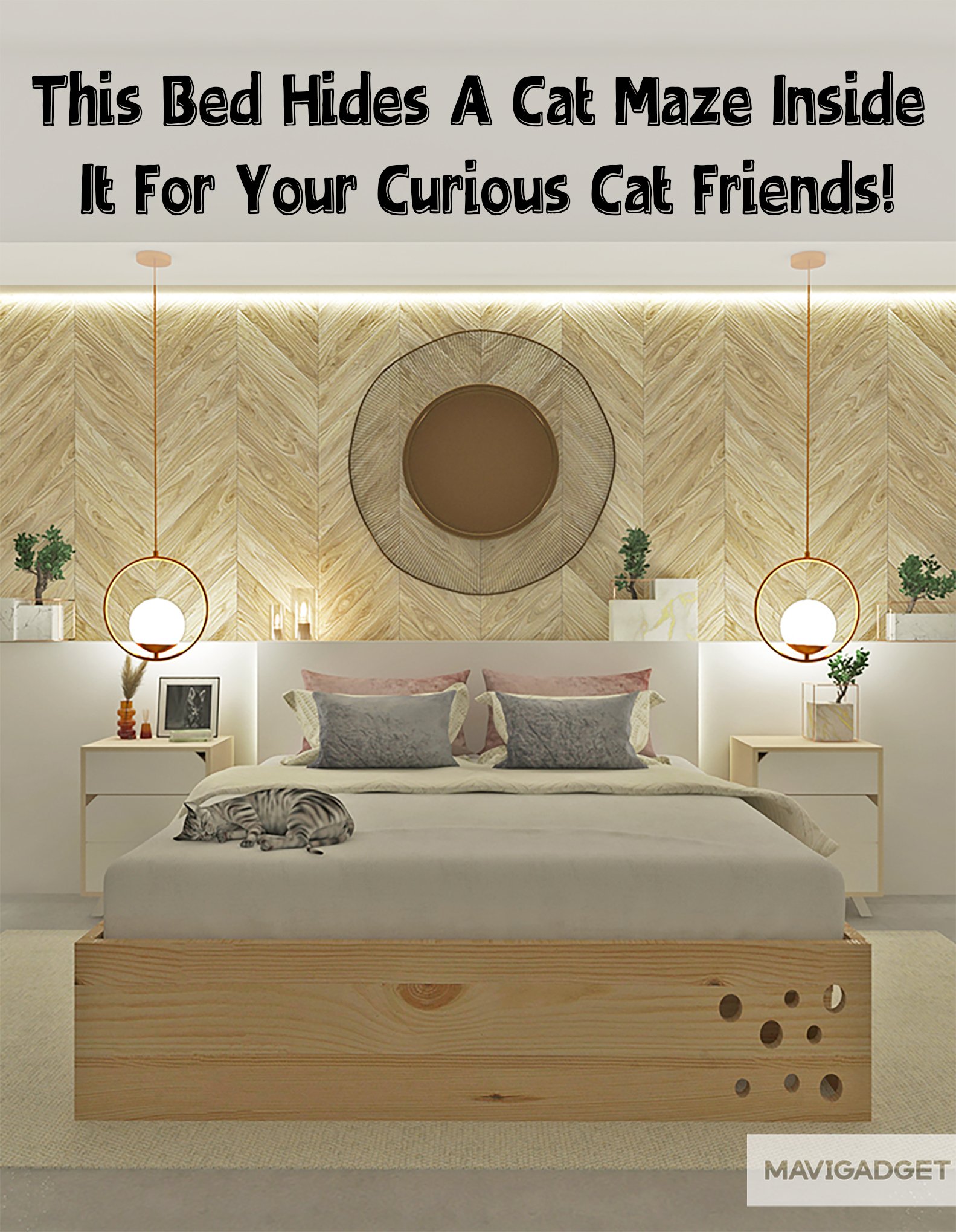 This Bed Hides A Cat Maze Inside It For Your Curious Cat Friends!